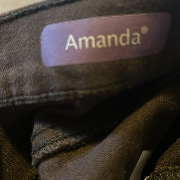 Gloria Vanderbilt Amanda Brown Straight Leg Jeans Size 14S / 14 Short Inseam - Picture 5 of 5